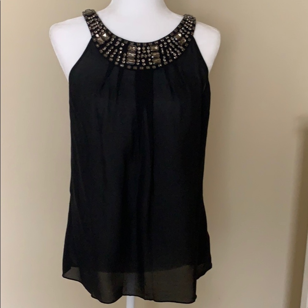 Embellished silk blouse